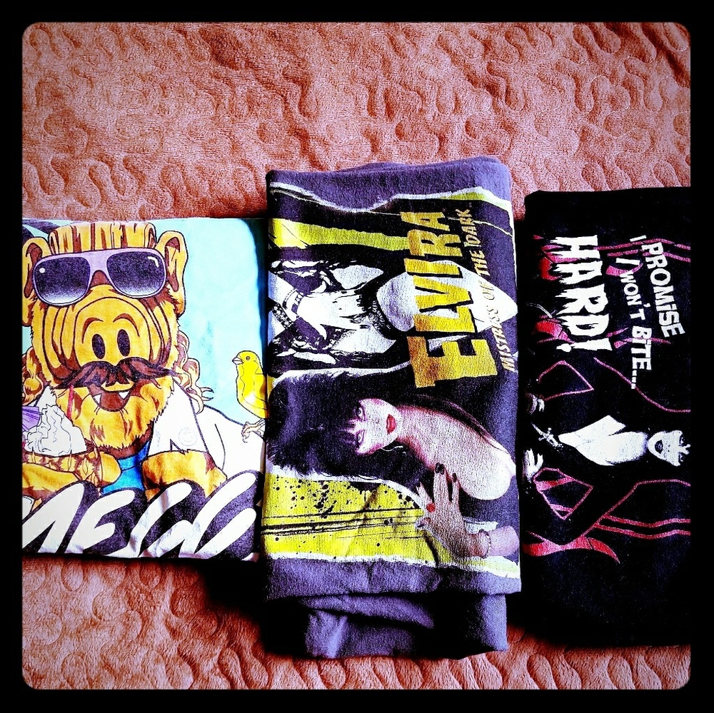 Two vintage Elvira tees